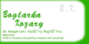 boglarka kozary business card